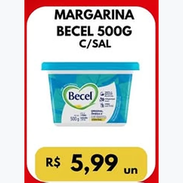 Recorte do encarte de Margarina com Sal Becel 500 g