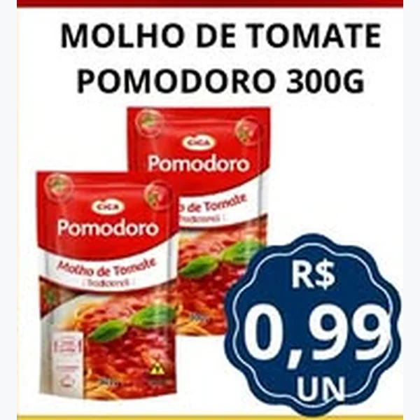 Recorte do encarte de Molho de Tomate Pomodoro 300 g