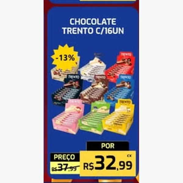 Recorte do encarte de Chocolate Trento 16 un