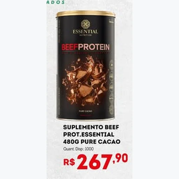Suplemento Beef Protein Pure Cacao Essential 480 g