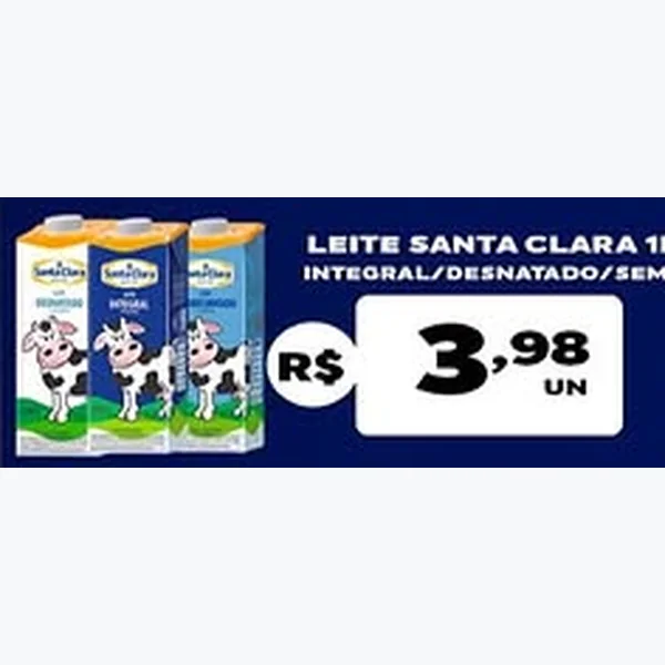 Recorte do encarte de Leite Integral Santa Clara 1 L