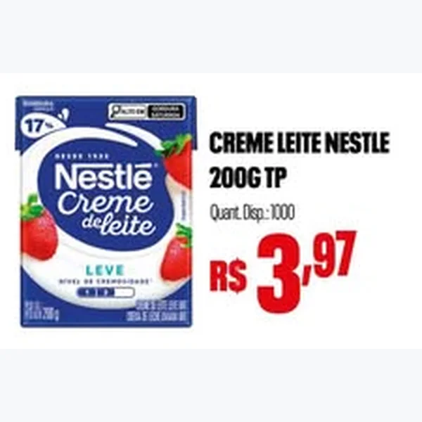 Recorte do encarte de Creme de Leite Nestlé 200 g