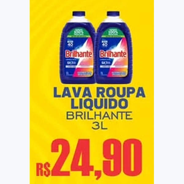 Recorte do encarte de Lava Roupa Líquido Brilhante 3 L