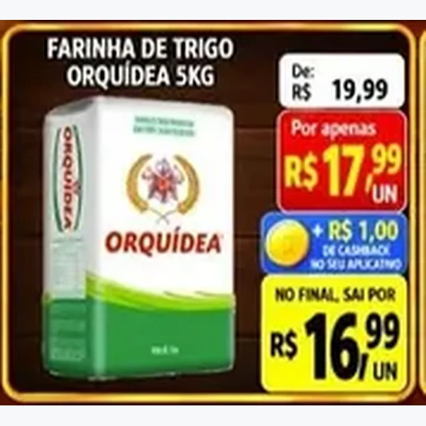 Recorte do encarte de Farinha de Trigo Orquídea 5 kg