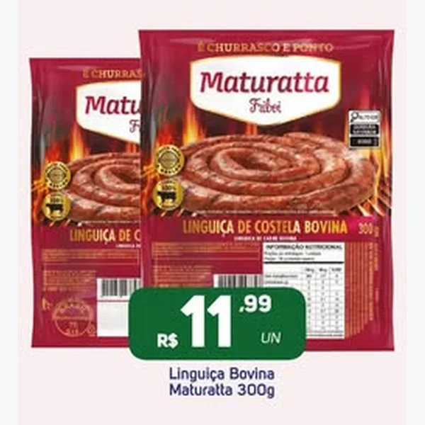 Recorte do encarte de Linguiça de Costela Bovina Maturatta 300 g