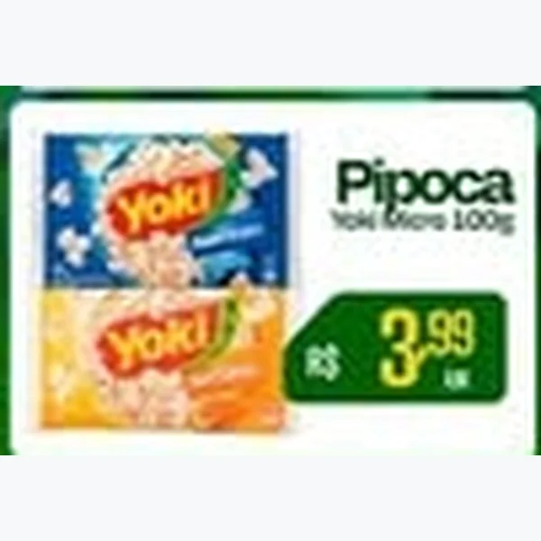 Recorte do encarte de Pipoca Yoki 100 g
