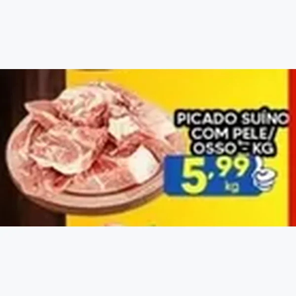 Recorte do encarte de Picado Suíno com Pele e Osso