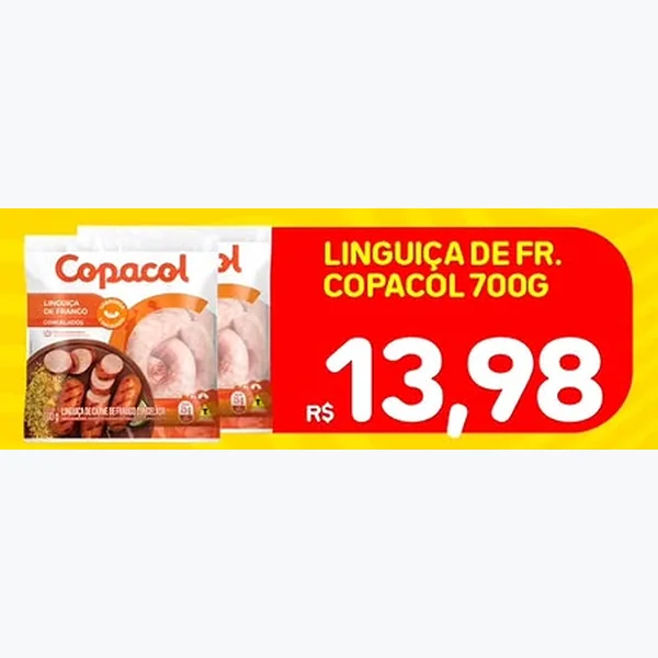 Recorte do encarte de Linguiça de Frango Copacol 700 g