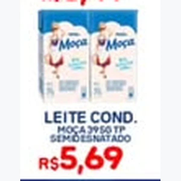 Recorte do encarte de Leite Condensado Moça 395 g
