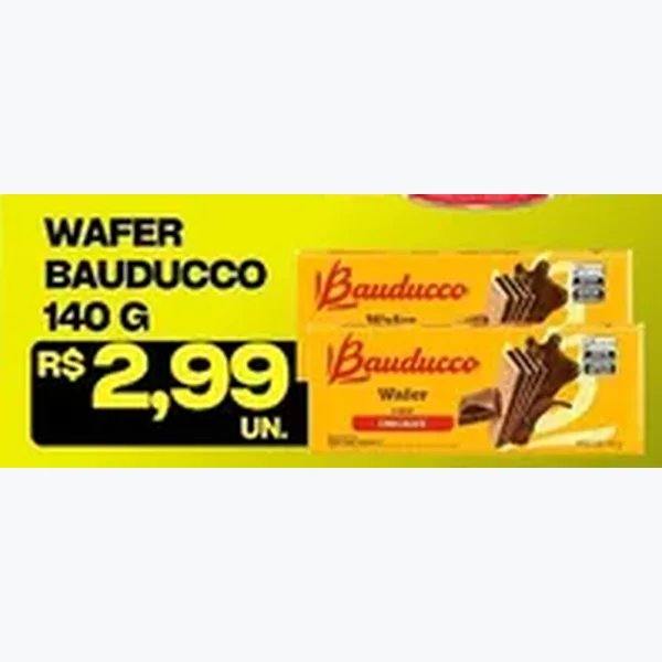 Recorte do encarte de Wafer Bauducco 140 g