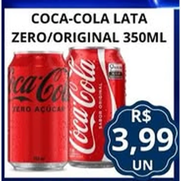 Recorte do encarte de Refrigerante Zero Coca-Cola 350 ml