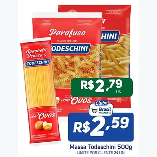 Recorte do encarte de Massa com Ovos Todeschini 500 g