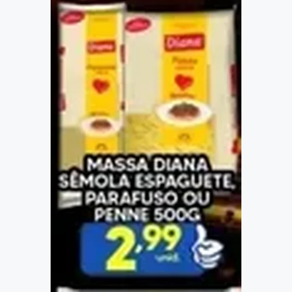 Recorte do encarte de Massa Sêmola Parafuso Diana 500 g