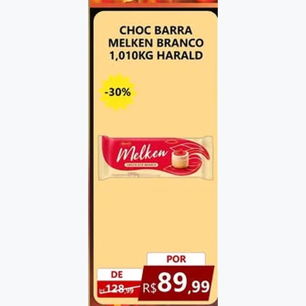 Chocolate Barra Branco Harald Melken 1,01 kg