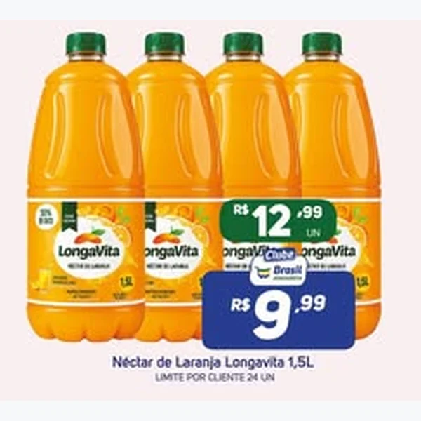 Recorte do encarte de Néctar de Laranja Longavita 1,5 L