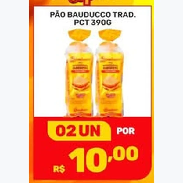 Recorte do encarte de Pão Tradicional Bauducco 390 g