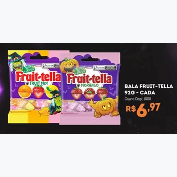 Recorte do encarte de Bala Fruit Mix Fruit-tella 92 g