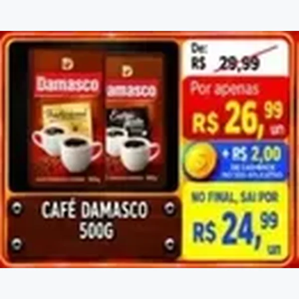 Recorte do encarte de Café Tradicional Damasco 500 g