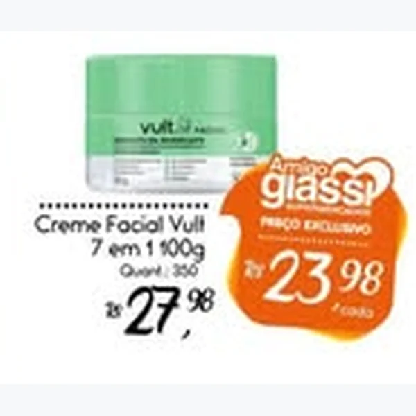Recorte do encarte de Creme Facial 7 em 1 Vult 100 g