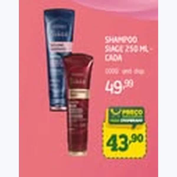 Recorte do encarte de Shampoo Siage 250 ml