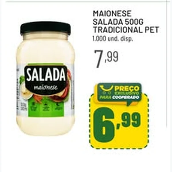 Recorte do encarte de Maionese Tradicional Salada 500 g