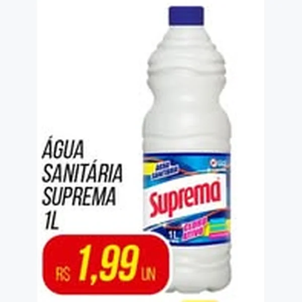 Recorte do encarte de Água Sanitária Suprema 1 L