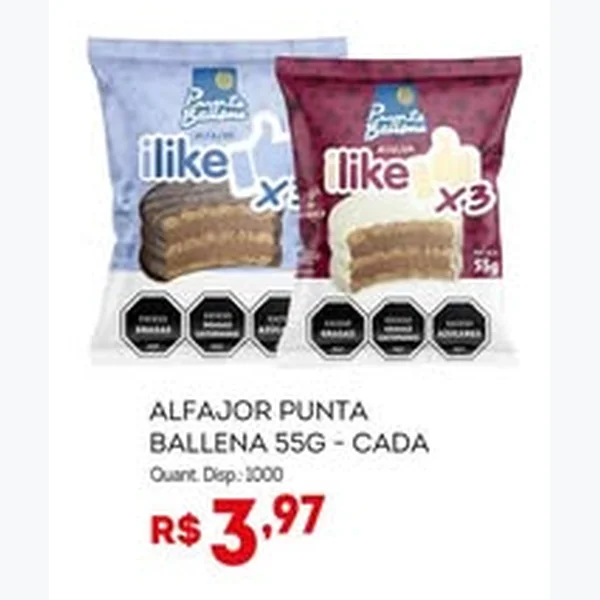 Recorte do encarte de Alfajor Punta Ballena 55 g