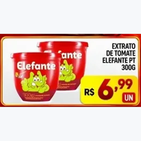 Recorte do encarte de Extrato de Tomate Elefante 300 g