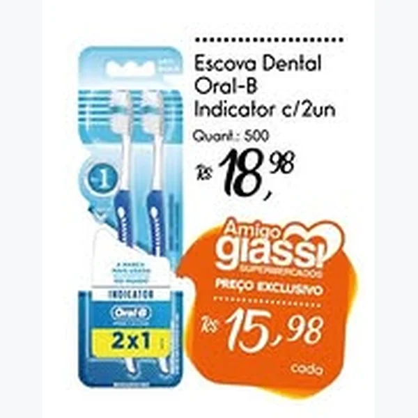 Recorte do encarte de Escova Dental Indicator Oral-B 2 un