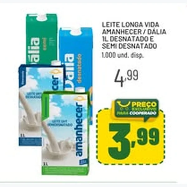 Leite Longa Vida Semi Desnatado Dália 1 L