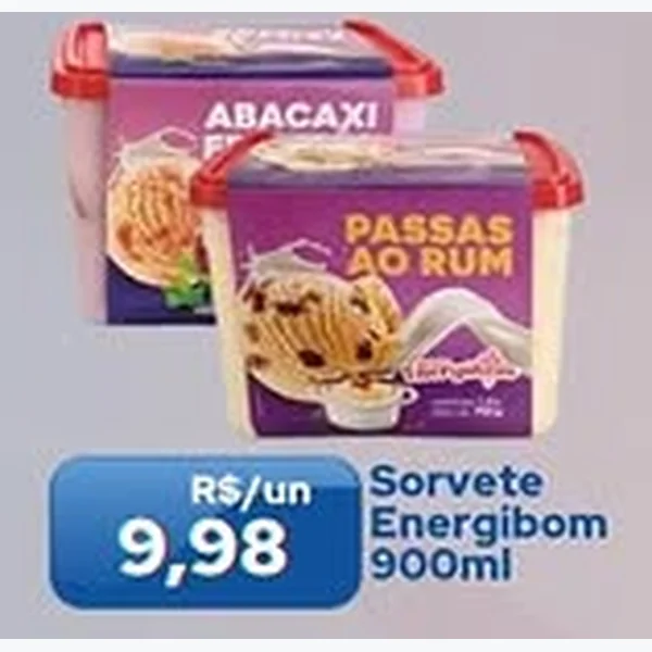 Recorte do encarte de Sorvete Energibom 900 ml