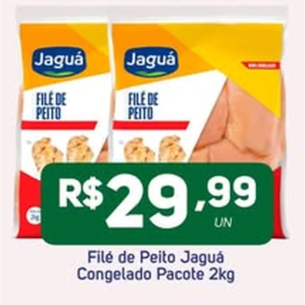 Recorte do encarte de Filé de Peito Congelado Jaguá 2 kg