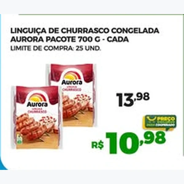 Linguiça de Churrasco Congelada Aurora 700 g