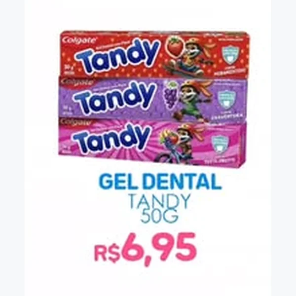 Recorte do encarte de Gel Dental Tandy 50 g