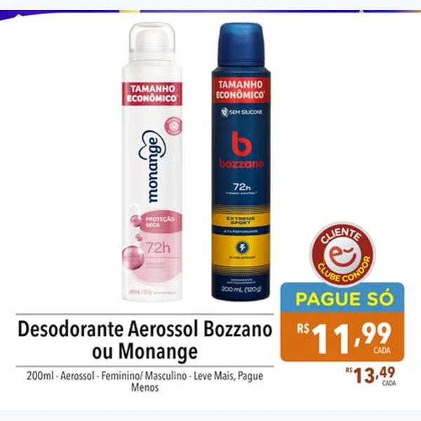 Recorte do encarte de Desodorante Aerossol Monange 200 ml