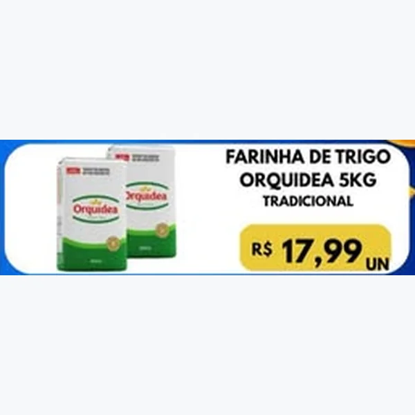 Recorte do encarte de Farinha de Trigo Tradicional Orquidea 5 kg