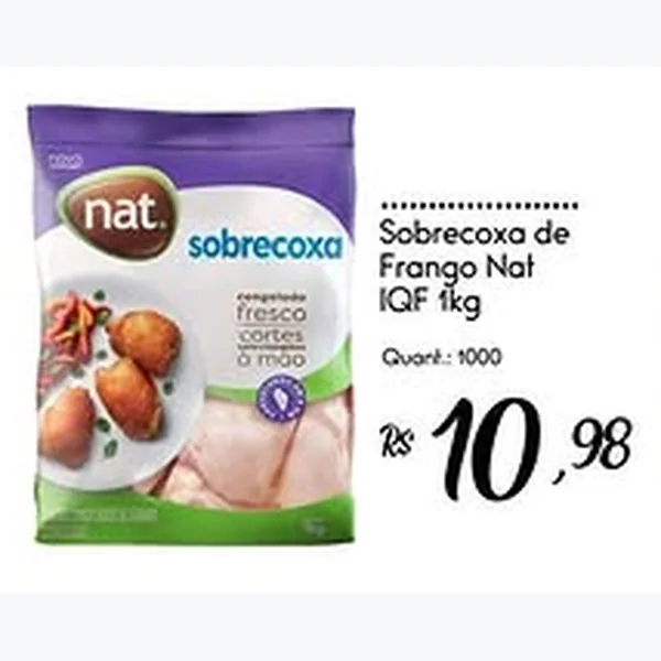 Recorte do encarte de Sobrecoxa de Frango Iqf Nat