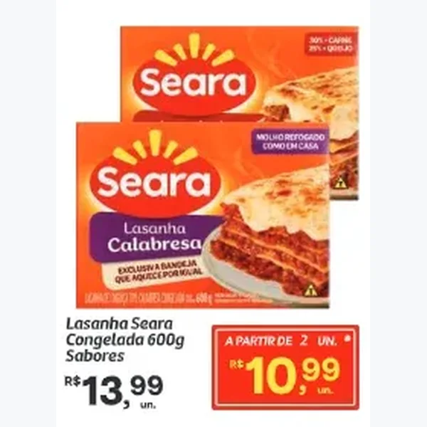 Lasanha Congelada Seara 600 g