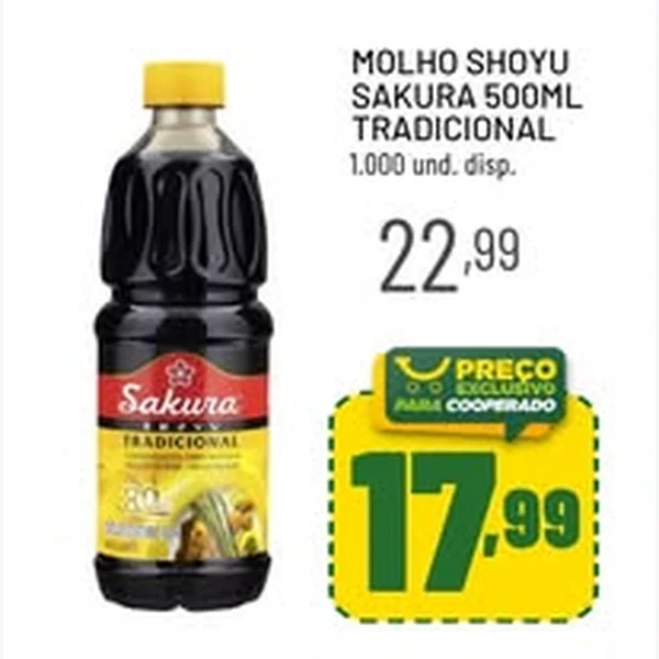 Molho Shoyu Tradicional Sakura 500 ml