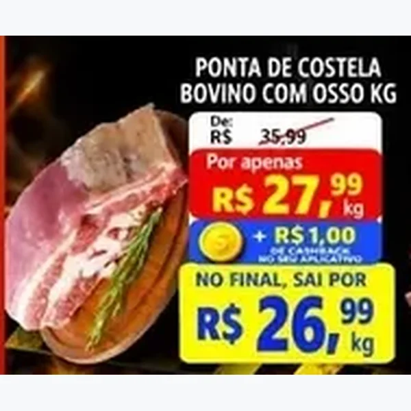 Recorte do encarte de Ponta de Costela Bovino com Osso