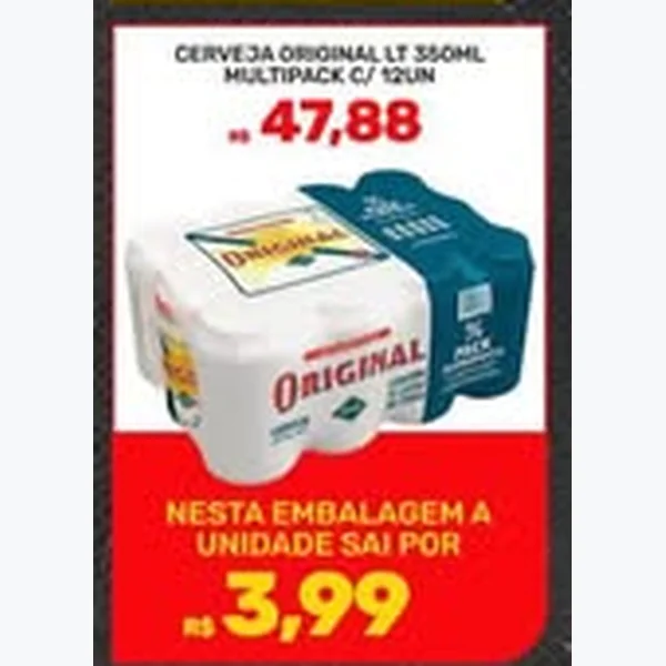 Recorte do encarte de Cerveja Original 12 un × 350 ml