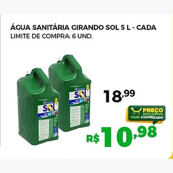 Água Sanitária Girando Sol 5 L