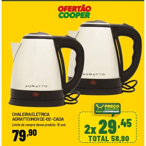 Chaleira Elétrica Inox Ce-02 Agratto