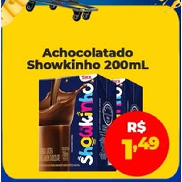 Recorte do encarte de Achocolatado Showkinho 200 ml