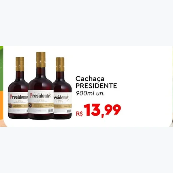 Cachaça Presidente 900 ml