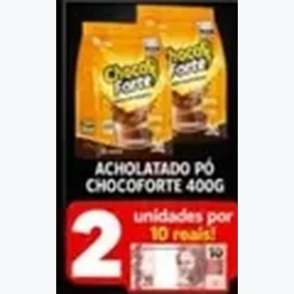 Recorte do encarte de Achocolatado em Pó Chocoforte 400 g