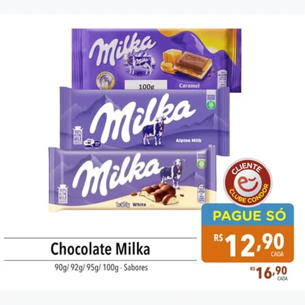 Recorte do encarte de Chocolate Milka 100 g