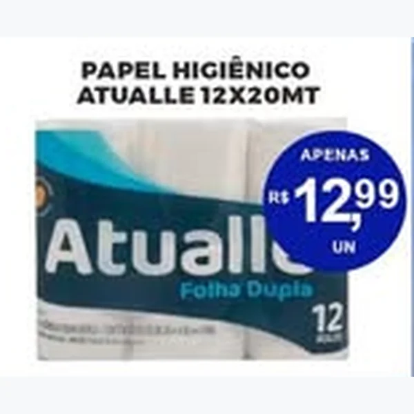 Papel Higiênico Folha Dupla Atualle 12 un × 20 un