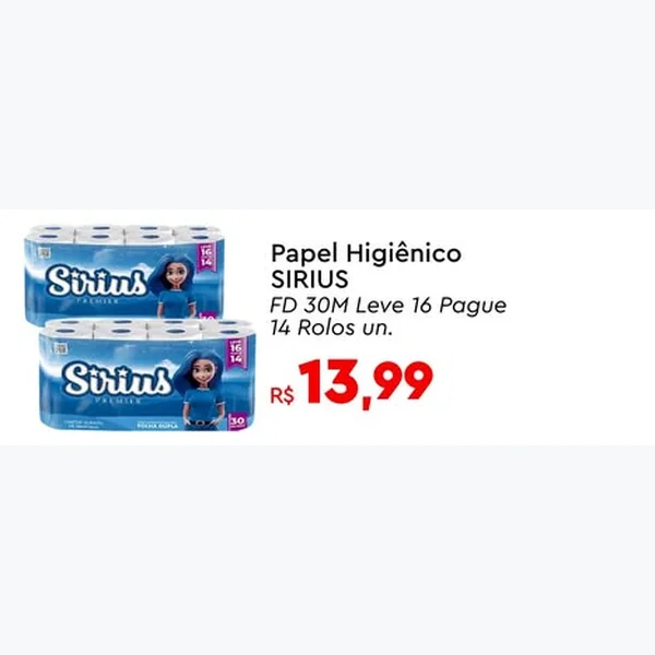 Papel Higiênico Premier Sirius 16 un × 30 un