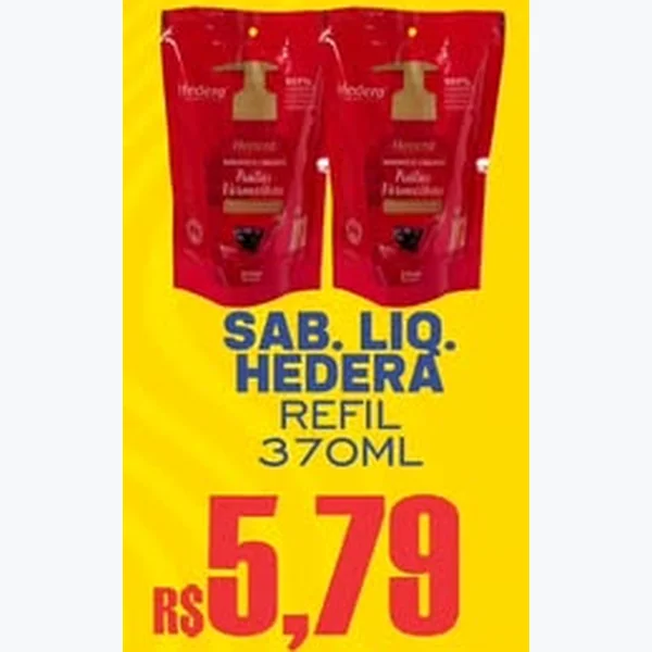 Recorte do encarte de Sabonete Líquido Refil Hedera 370 ml